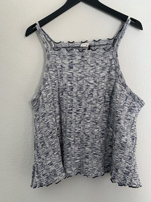 Anthropologie Akemi+Kin Kaden Tank Top Women's Large Sweater Blue White