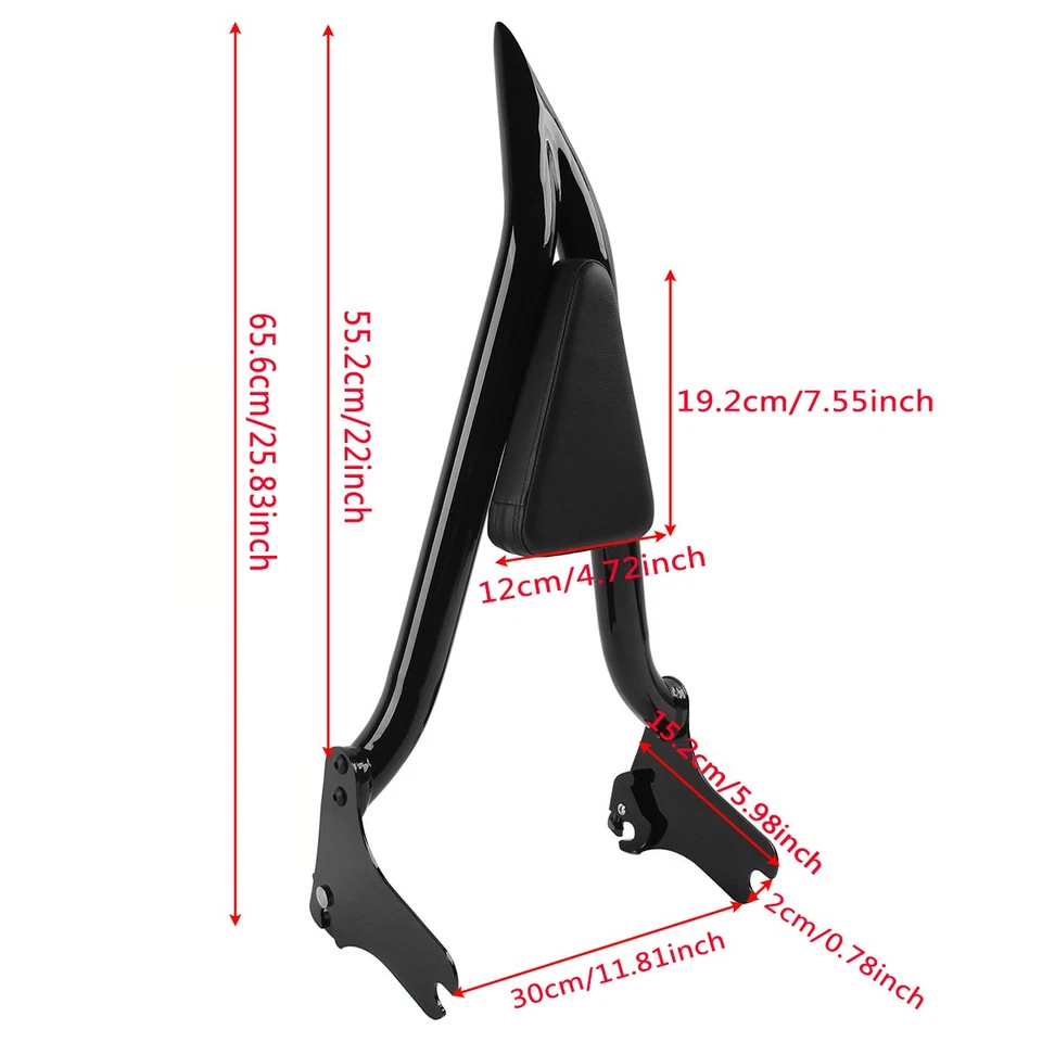 22'' Detachable Backrest Sissy Bar For Harley Street Glide Electra Glide 97-08 - Image 2 of 4