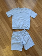 Champion Youth Light Blue Sweatshirt and Shorts Set, Size 12