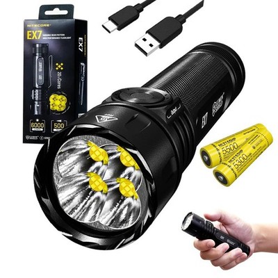 Nitecore EX7 Variable Beam Pattern High Performance LED Rechargeable Flashlight 