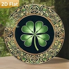 St.Patrick's Day Vintage Four-leaf Clover Tin Metal Signs Home Décor 8x8