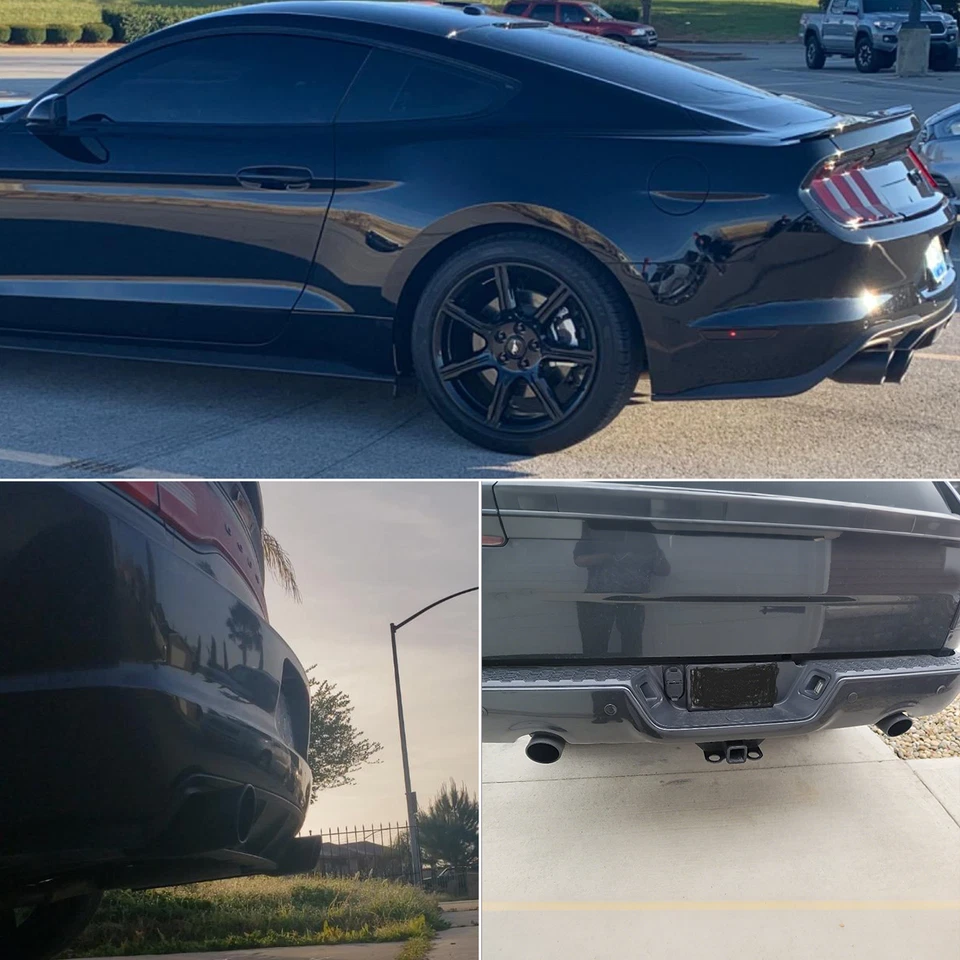 Silenciador punta trasera tubo escape + accesorios redondos para Ford Mustang GT Foto 3 de 4