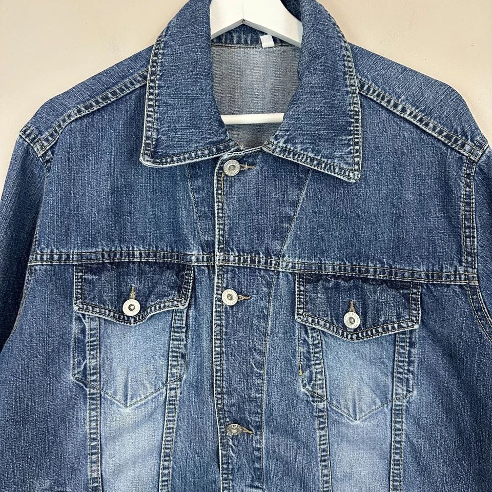 Chaqueta de Camionero Diesel Rider De Colección Para Hombres XL Azul Denim Algodón Botón Delantero Motociclista Foto 3 de 4