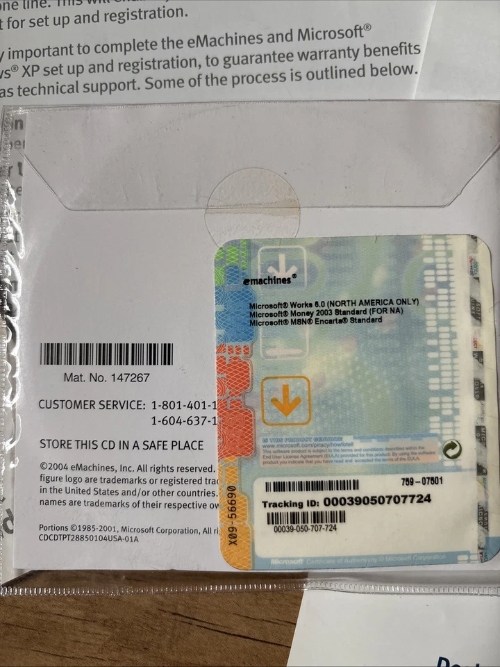 EMACHINES - T2885 PC RESTORE / BACKUP 3-DISC CD-ROM SET, SOFTWARE With Paperwork - Image 3 of 4