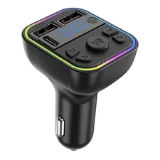 Car FM Transmitter Adapter Bluetooth Radio MP3 Player Handsfree Type-C Dual USB