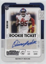 2021 Panini Contenders Rookie Ticket Stub 84/95 Quincy Roche #244 Auto 4f5