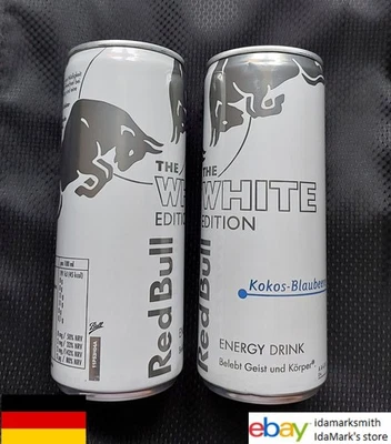 Empty RED BULL can GERMANY WHITE EDITION 250ml COCONUT BLUEBERRY 2025 13cm DE - Image 1 of 4