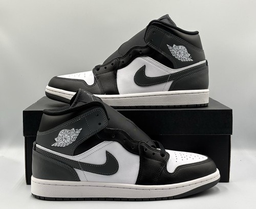 Nike Air Jordan 1 Mid Black Iron Grey White (UK Size 8.5) - Picture 2 of 9