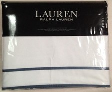 NIP RALPH LAUREN SPENCER BORDER 300T WHITE/BLUE FULL/QUEEN DUVET COVER 335