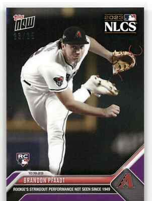   BRANDON PFAADT Rookie PURPLE 23/25 2023 Topps Now # 1018 Diamondbacks NLCS  