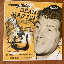 DEAN MARTIN SUNNY ITALY THAT'S AMORE 45 EP VINYL RECORD 7" CAPITOL EAP 1-481 (A)