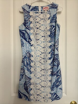 lilly pulitzer lace shift dress Lilly Pulitzer Originals Stuffed Shells Shift Dress sz 4 Lace EUC