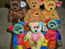 Beanie Babys, B&auml;ren, Teddyb&auml;ren, Stofftiere, TY, gesamt 6 St&uuml;ck