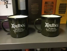 NEW 2 Ardbeg Ultimate Islay Single Malt Scotch Whisky Metal Coffee Mugs 12 oz