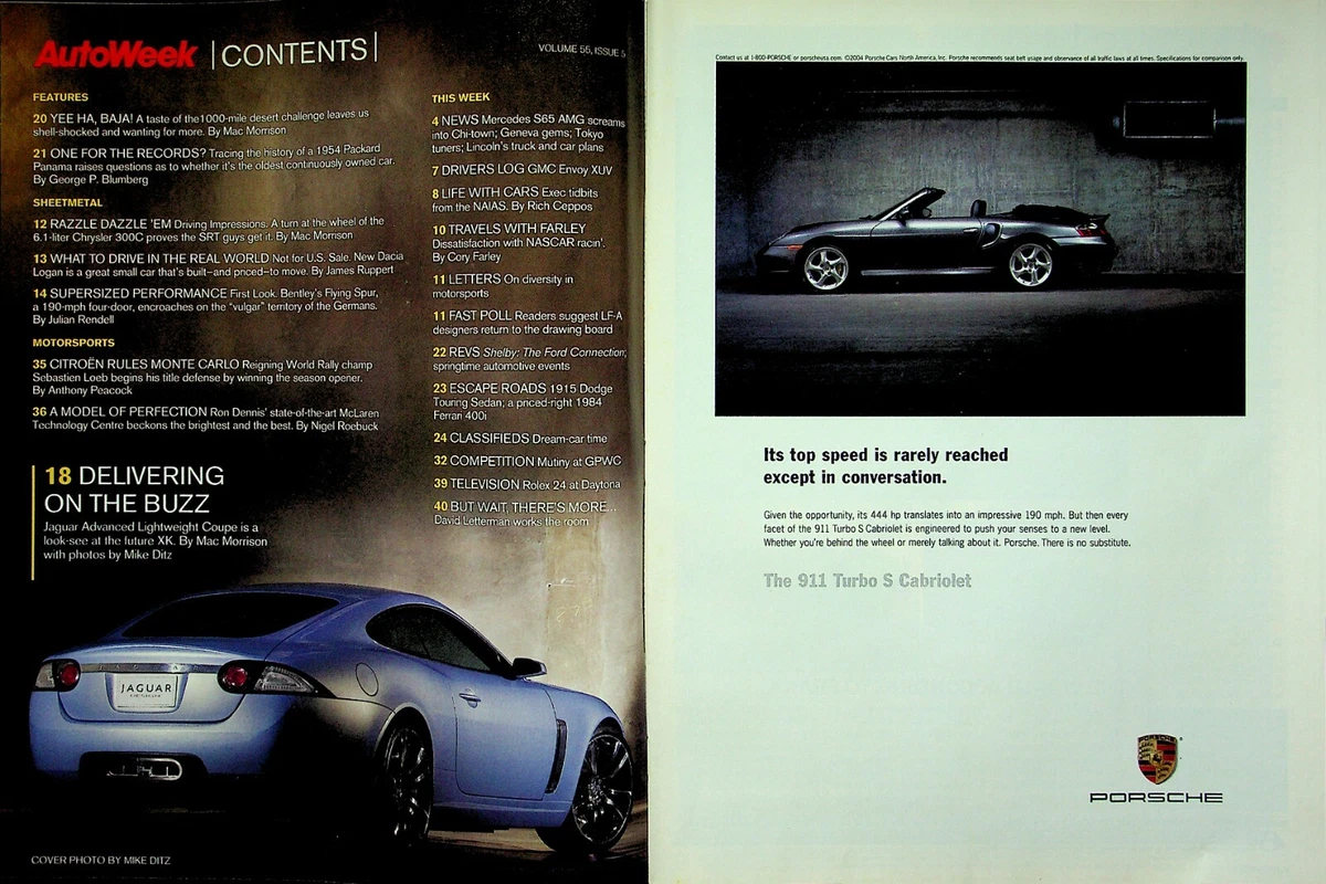 AutoWeek Magazine January 31, 2005 Bentley, Lincoln, Swiss & Italian Show Cars