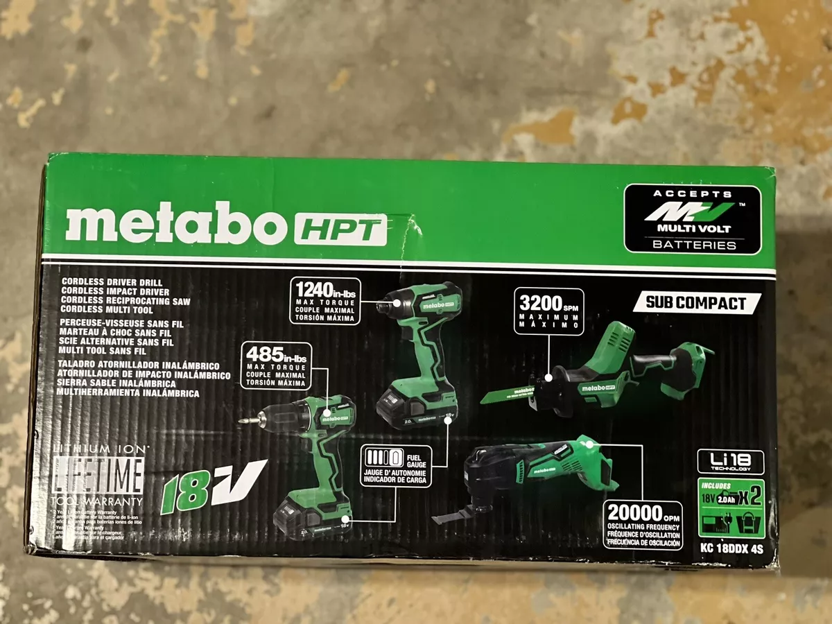 BRAND NEW Metabo HPT 4pc 18V Brushless Power Tool Combo Kit Model