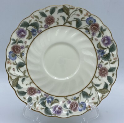 Noritake La Prada Saucer (s) #4703 Bone China Floral on Cream Scalloped