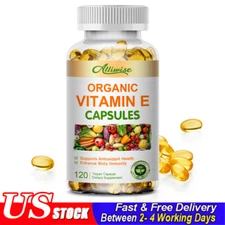 Vitamin E Oil 120 Softgels | Vit E Capsules for Hair Skin Nail Face Health Vegan