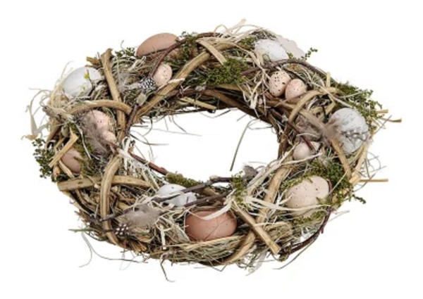 TüRkranz HäNgekranz Tischkranz Osterkranz Aus Holz Mit Eierdeko FrüHlingsdeko-image