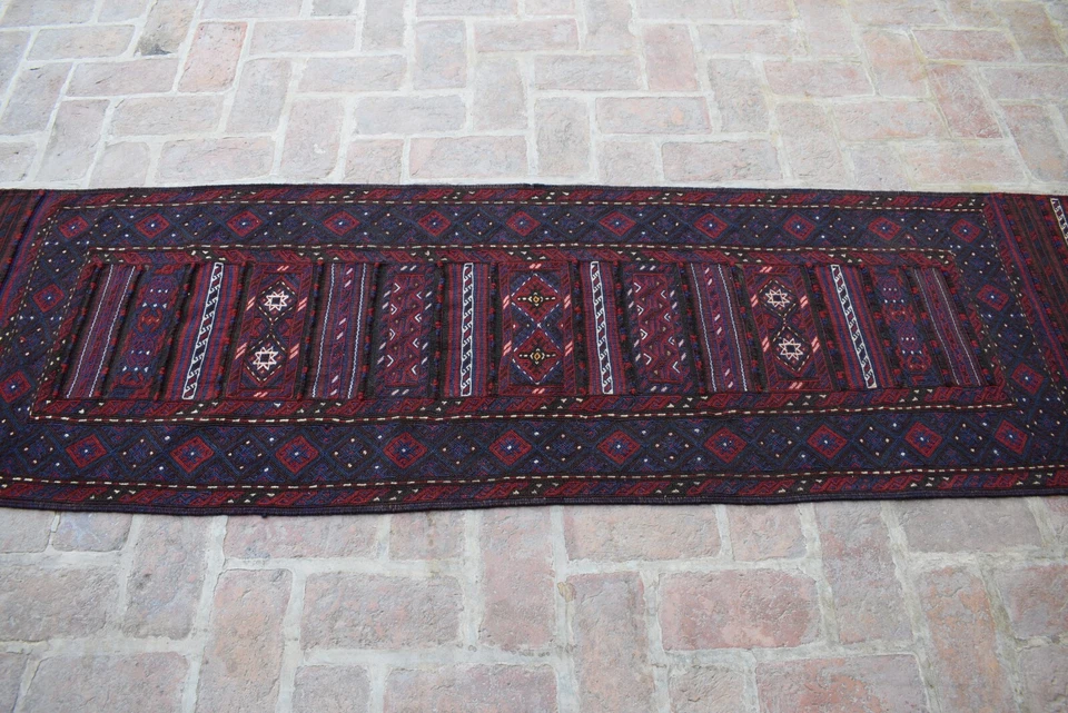 2x7 Vintage Handmade Runner Kilim Rug Afghan Oriental Antique Hallway Wool Kilim - Image 4 of 4