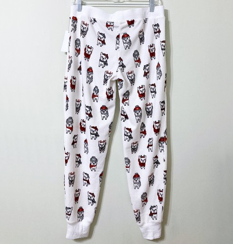 PJ Salvage Frenchie Bulldog Pijama Pantalones de Salón M Joggers Waffle Elastizados Vacaciones - Imagen 5 de 8