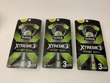 LOT OF THREE Schick XTREME3 Pivot Ball Disposable Razors(Total 9) NewInPack FS