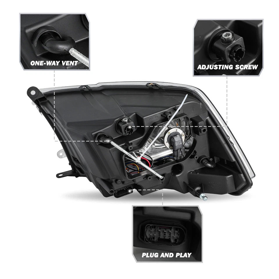 Farol lateral direito para 13-18 Dodge Ram 1500 2500 3500 projetor farol - Imagem 4 de 4