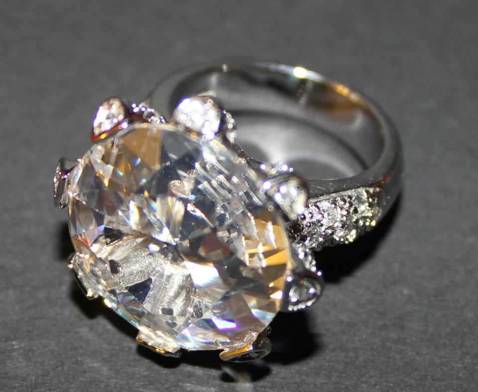 pompöser Ring Spinell+Zirkonia weiß 925S Ringgröße 56  sehr edel! - Bild 3 von 4