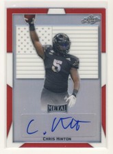 CHRIS HINTON 2019 Leaf Metal Army All American Bowl Red Flag /3 AUTO CHARGERS