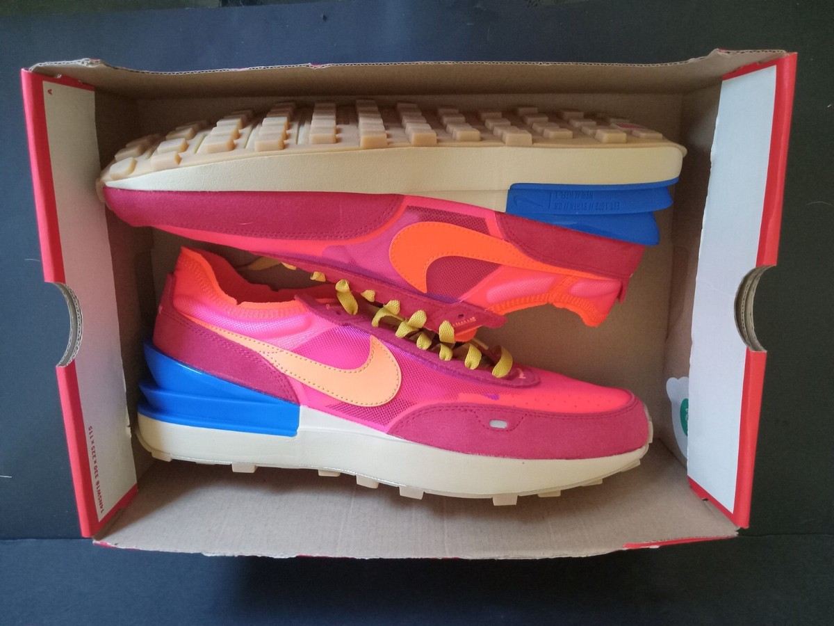 Men\'s sz 14 Nike Waffle One Powerwall BRS Hyper Pink Red Athletic Trainer Shoes Amazon.com | Nike Womens Waffle One Running Trainers DC2533  main image 4