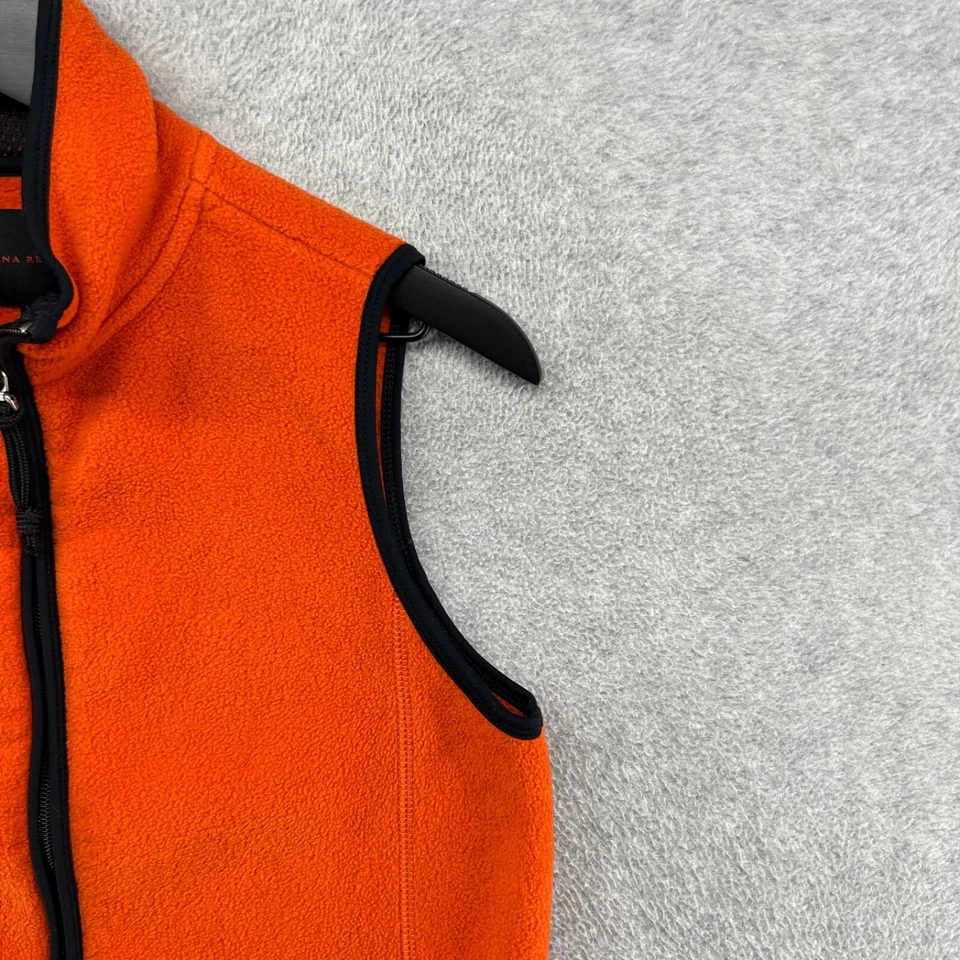 Chaleco Banana Republic para mujer talla pequeña naranja polar cremallera completa sin mangas Foto 3 de 4