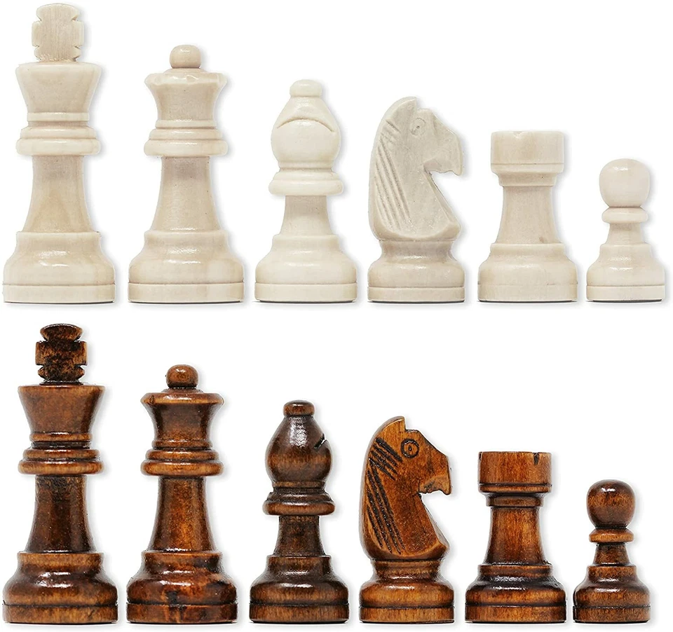 DA VINCI Staunton Wood Chess Pieces 32 Chessmen and Storage Bag (3.0 Inch King) - Image 2 of 3