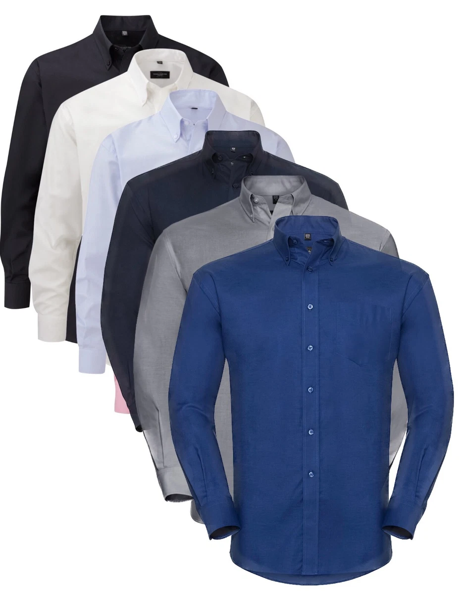 FYLTR Camicia Uomo Misto Cotone Maniche Lunghe | Vestibilità Regolare Con Tasca Colore Blu Sala Riunioni - 2