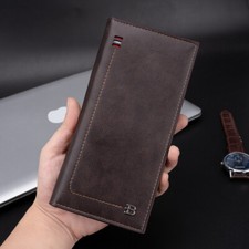Men Long Wallet RFID-Blocking Leather Biker Trucker Bifold Clutch Cowboy Handbag