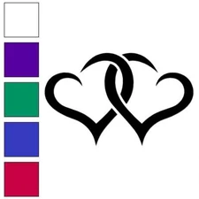 Interlocking Hearts, Vinyl Decal Sticker, Multiple Colors & Sizes #6852