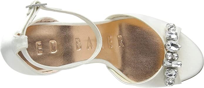 TED BAKER ブライダルシューズ Ted Baker Gleamy Crystal Embellished White Satin Sandals