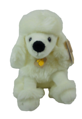 CANE BARBONCINO BIANCO SEDUTO PELUCHE PLUSH COMPANY H 25 CM
