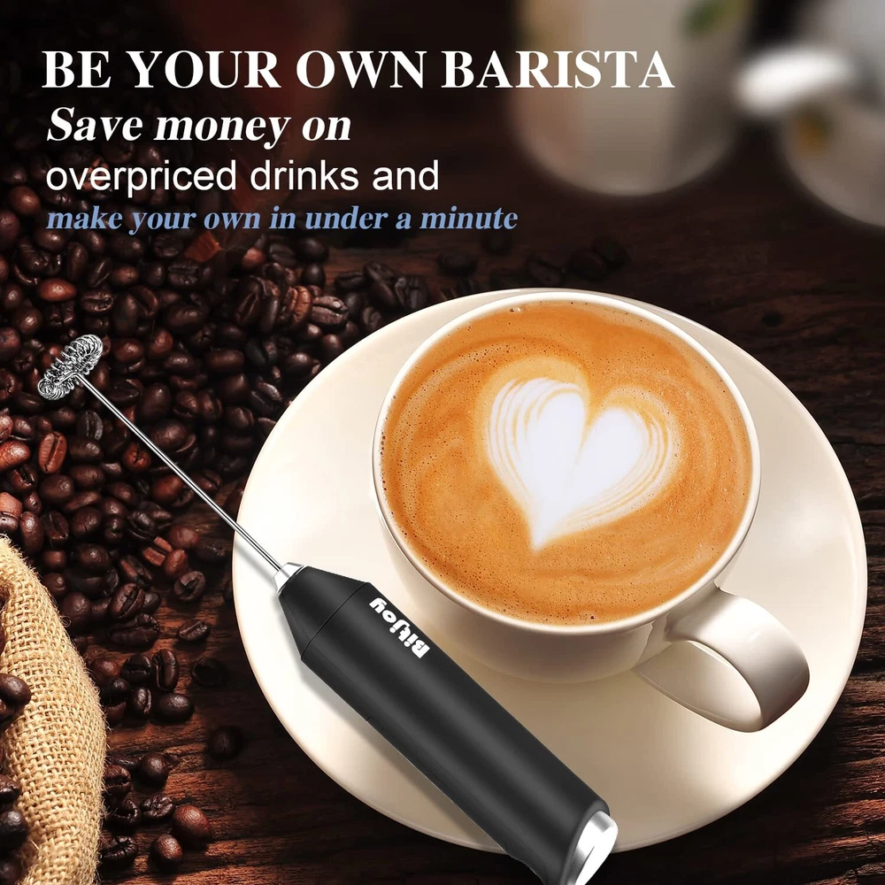 Milk Frother Electric Mixer Coffee - Battery Operated Whisk Handheld Drink St...