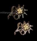 2PCS WWII WW2 GERMAN EM EDELWEISS MOUNTAIN CAP CLASSIC MILITARY BADGE MEDAL