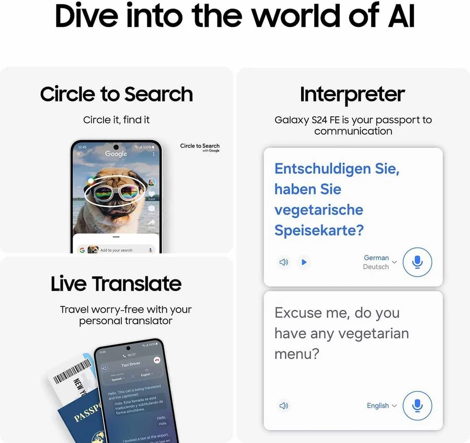 Samsung Galaxy S24 FE 5G - 128GB - 8GB RAM - AI Mobile Phone - Mint Green - Image 3 of 4