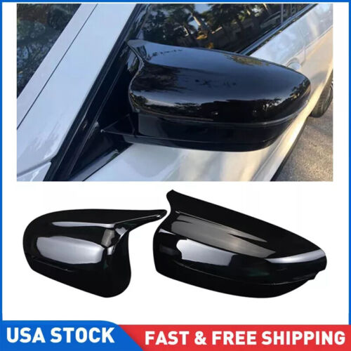 Gloss Black Side Mirror Cover Caps For BMW G20 G21 G22 G30 G31 G11 G14 G15 2PCS - Picture 3 of 18