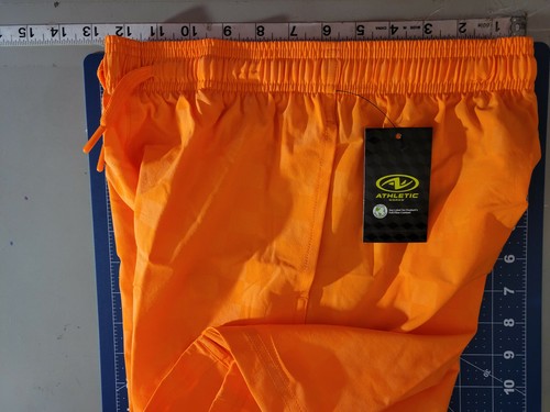 Athletic Works NEW♈Boy's Silky Soccer shorts size L~neon orange check - Picture 4 of 5
