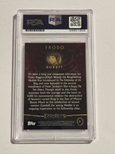 ELIJAH WOOD SIGNED AUTO 2002 Topps Der Herr der Ringe Frodo Karte #1 PSA - Bild 2 von 2