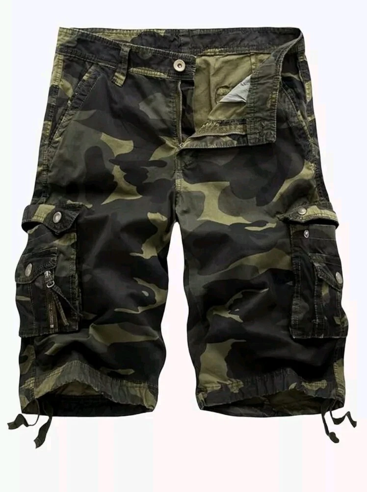 AOYOG Men's Camo Cargo Shorts Relaxed Fit Multipocket *Worn Once**From U.S.A.