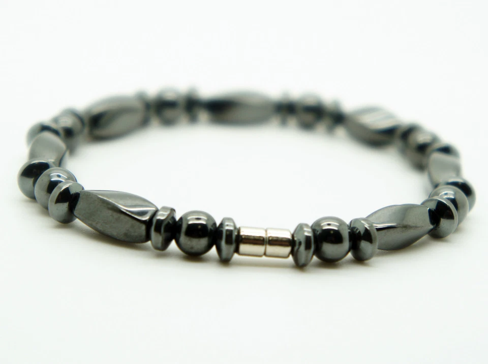 Браслет с гематитовыми бусинами магнитная застежка облегчение боли энергетический мощный 7,5 дюйма  - Изображение 4 из 4