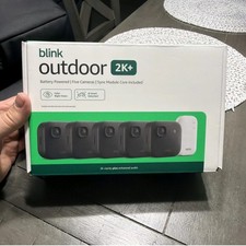 BLINK OUTDOOR 2K WIRELESS SMART SECURITY 5 CAMERA SYSTEM W/ SYNC MODULE CORE