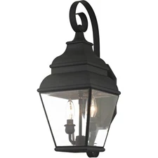 Livex Lighting 2591-04 Exeter 2 Light 22 inch Black Outdoor Wall Lantern