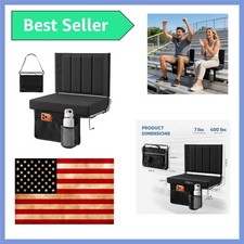 Stadium Seats with Back Support, Padded Wide Bleacher Chairs, Black