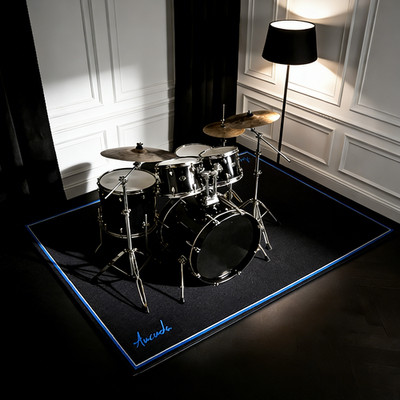 Aucuda Drum Rug 4x6ft TPR Bottom Soundproof Non-Slip Woven Farbic for Bass Drum