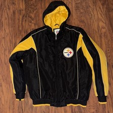 Pittsburgh Steelers NFL Chaqueta/Abrigo con Capucha Para Hombre Med Puffer Edredón Forrado